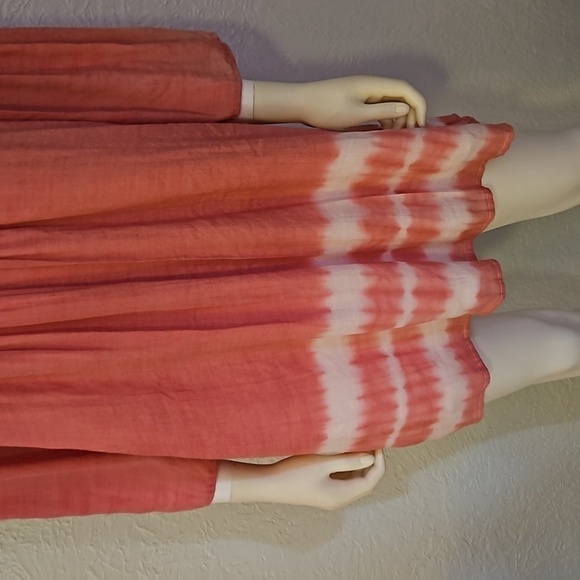 POEMA Salmon Pink Spaghetti Strap Cold Shoulder Bardot Mini Dress Small - Picture 5 of 9